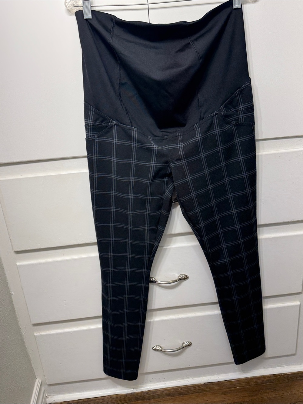 Isabel Maternity by Ingrid & Isabel Black Plaid Ponte Maternity Leggings